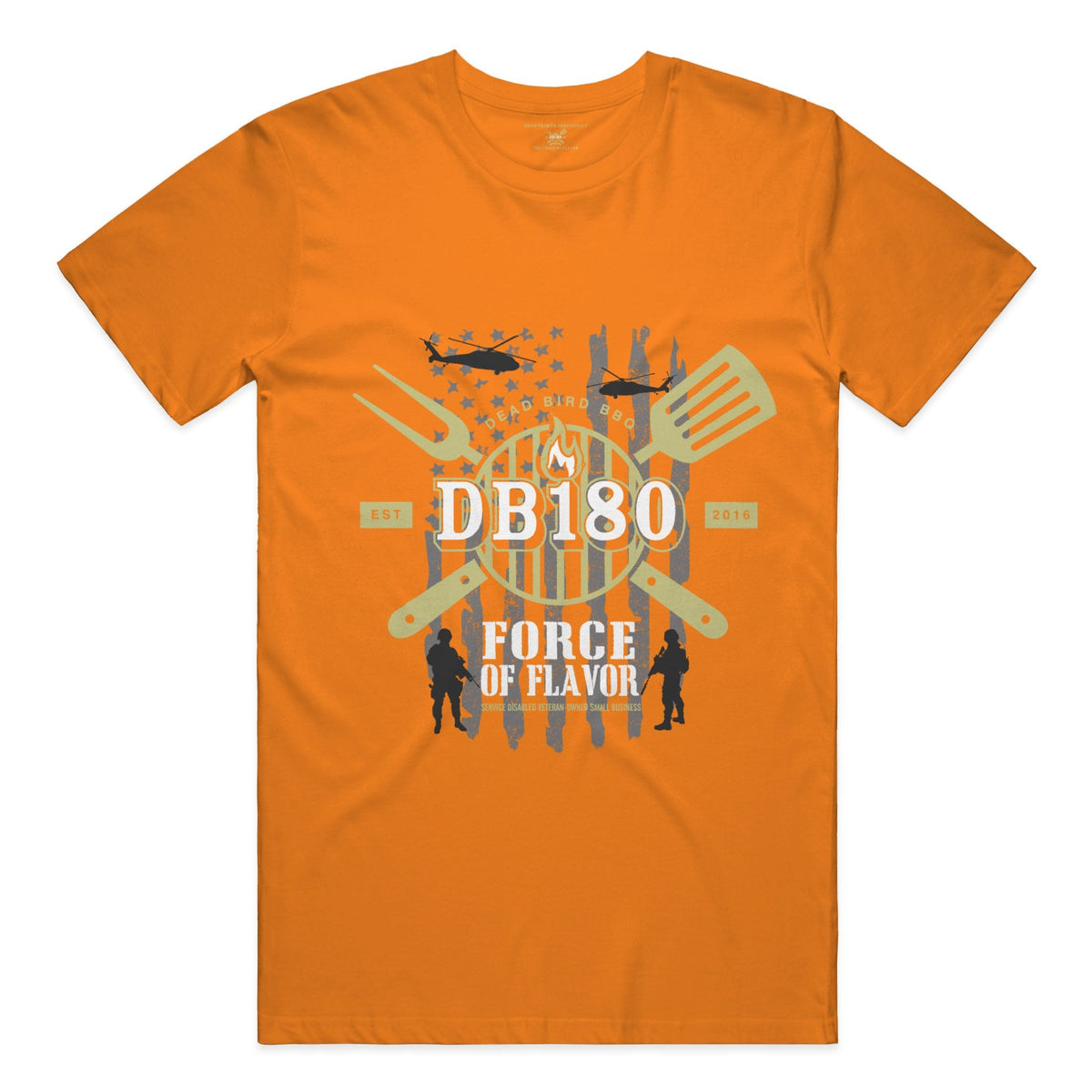 Apliiq DryBlend T-Shirt in Safety Orange, Force of Flavor Edition, featuring a comfortable, vibrant t-shirt with bold design details.