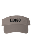 Orange adjustable DB180 logo visor hat by Apliiq, featuring a curved brim and embroidered logo for casual style.