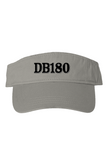 Adjustable orange DB180 Logo visor hat by Apliiq featuring a curved brim and embroidered logo design.