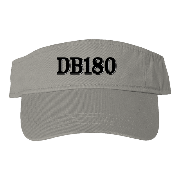Adjustable orange DB180 Logo visor hat by Apliiq featuring a curved brim and embroidered logo design.