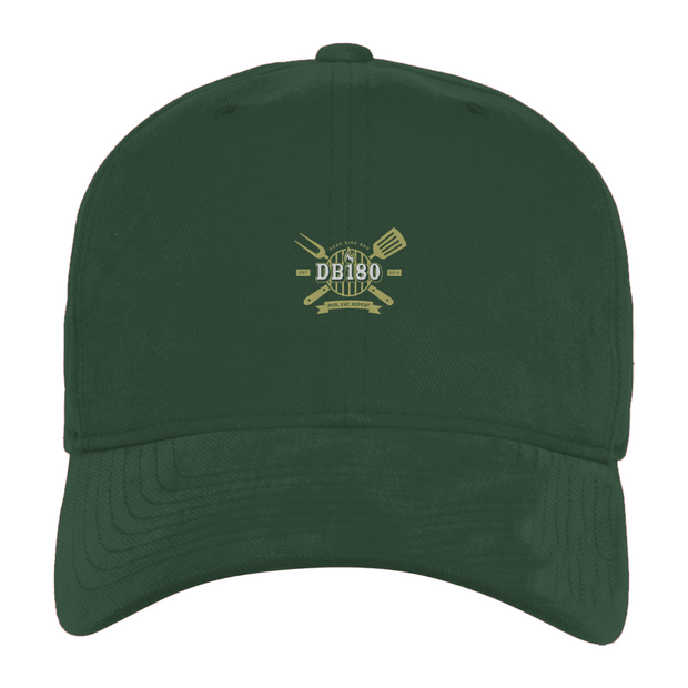 Black DB180 cap hat by Apliiq, one size fits most, shown on a plain background. Classic baseball style with a curved brim.