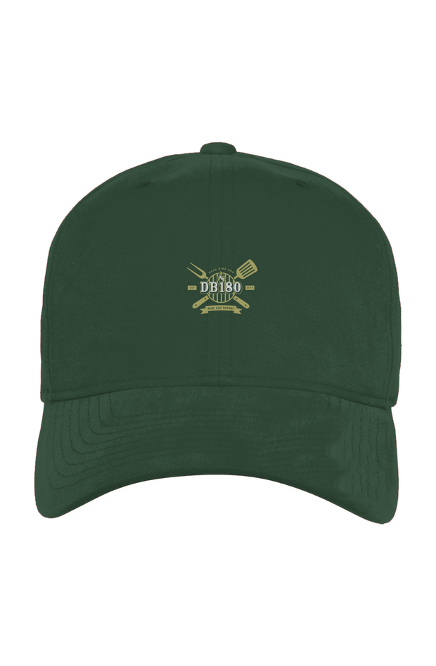 Black DB180 cap hat by Apliiq, one size fits most, shown on a plain background. Classic baseball style with a curved brim.