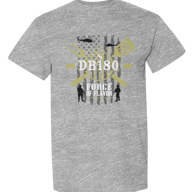 Apliiq Force of Flavor Dry Blend T-Shirt in graphite heather, showcasing a casual fit and soft fabric texture.