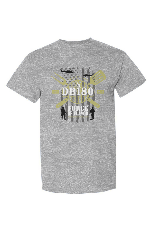Apliiq Force of Flavor Dry Blend T-Shirt in graphite heather, showcasing a casual fit and soft fabric texture.