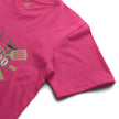 Apliiq DryBlend T-Shirt in safety orange, Force of Flavor Edition, showing a close-up of the vibrant cotton tee with logo detail.