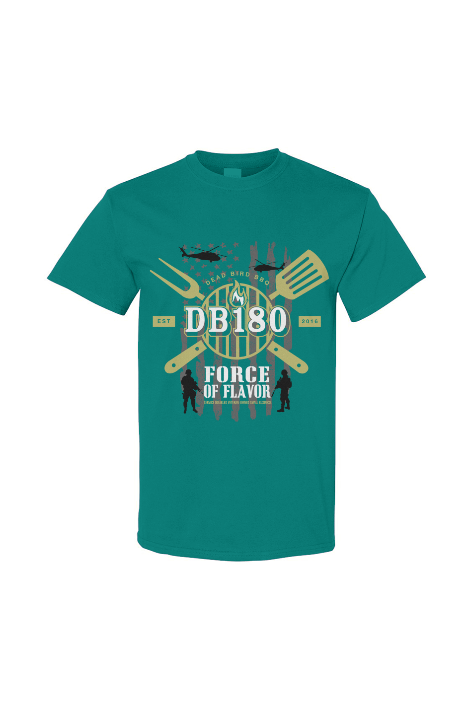 Apliiq DB180 Force Of Flavor cotton t-shirt in tropical blue, featuring a casual fit and soft fabric.