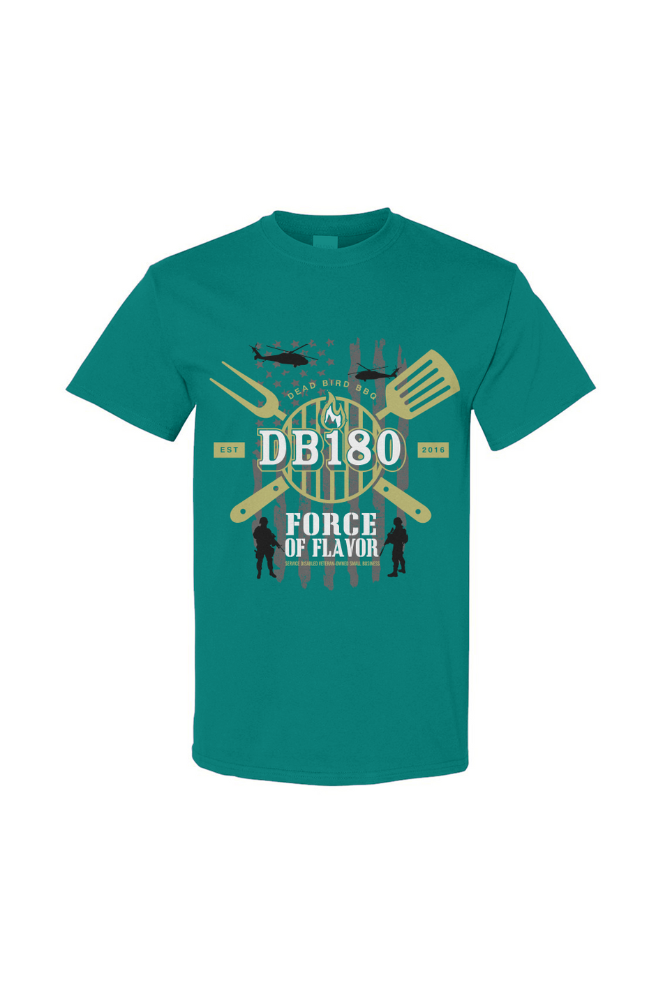 Apliiq DB180 Force Of Flavor cotton t-shirt in tropical blue, featuring a casual fit and soft fabric.