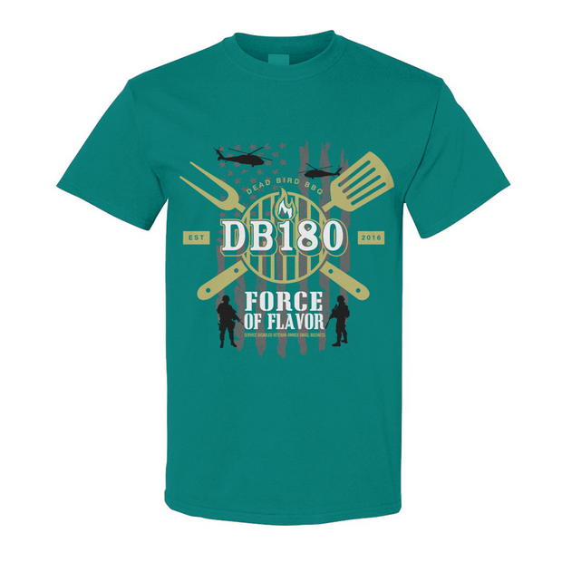 Apliiq DB180 Force Of Flavor cotton t-shirt in tropical blue, featuring a casual fit and soft fabric.