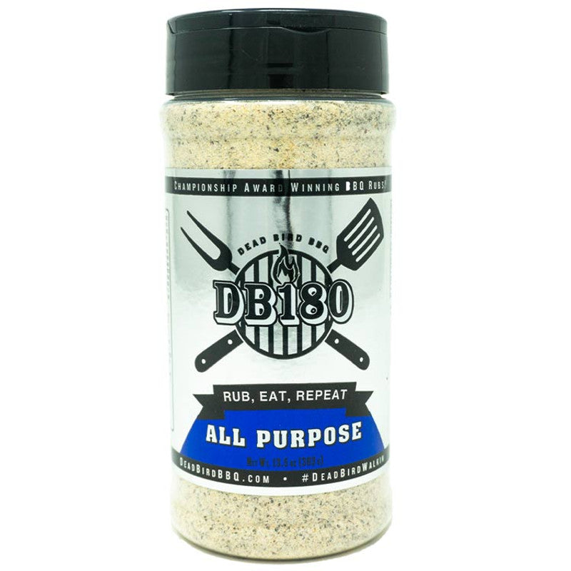 All purpose BBQ rub case by DB180 Premium Products, featuring multiple jars of flavorful seasoning for grilling and cooking.