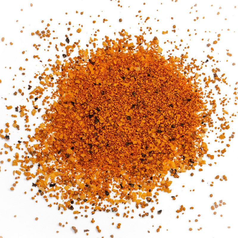 DB180 Premium BBQ Rub for chicken and ribs, shown in a case, with herbal and smoky seasoning ingredients.
