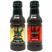DB180 Premium Products gluten-free BBQ sauce bundle featuring two flavorful BBQ sauces in glass bottles.